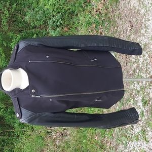 Black Ava Leather Moto Large Jacket